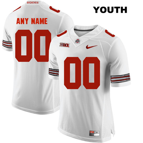 Ohio State Buckeyes Youth Custom #00 White Authentic Nike College NCAA Stitched Football Jersey BG19E71QS